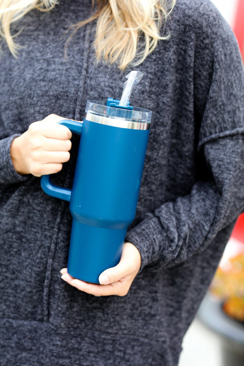 Navy Insulated 38oz. Tumbler with Straw