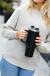 Black Insulated 38oz. Tumbler with Straw