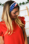 American Themed Knit Twist Headband