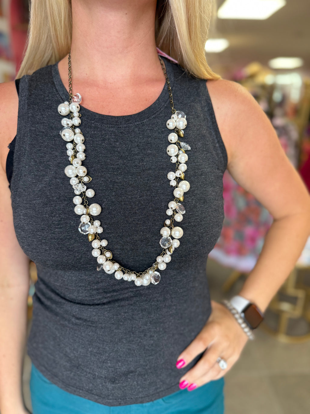 Charcoal Keyhole Tank Top