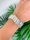Pink Iridescent Jewel Stretch Bracelets