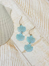 Mint Seashell Duo Dangle Earrings