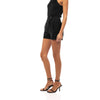 Black Asymmetric Front Shorts