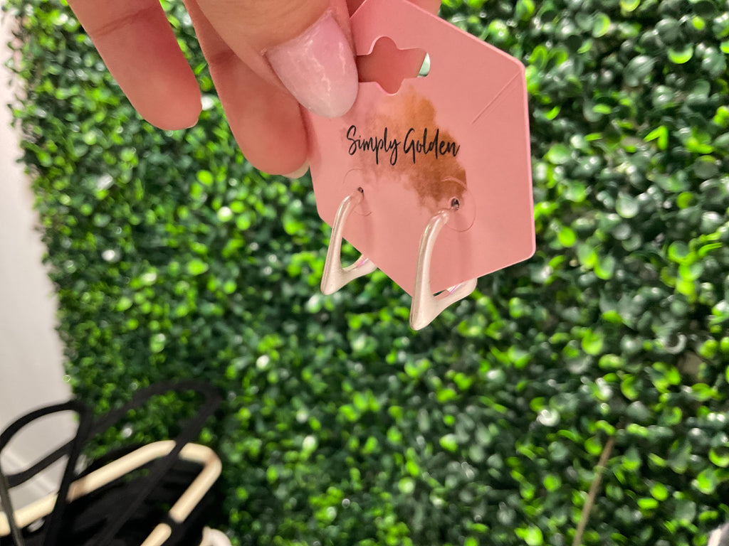 Small matte silver earring