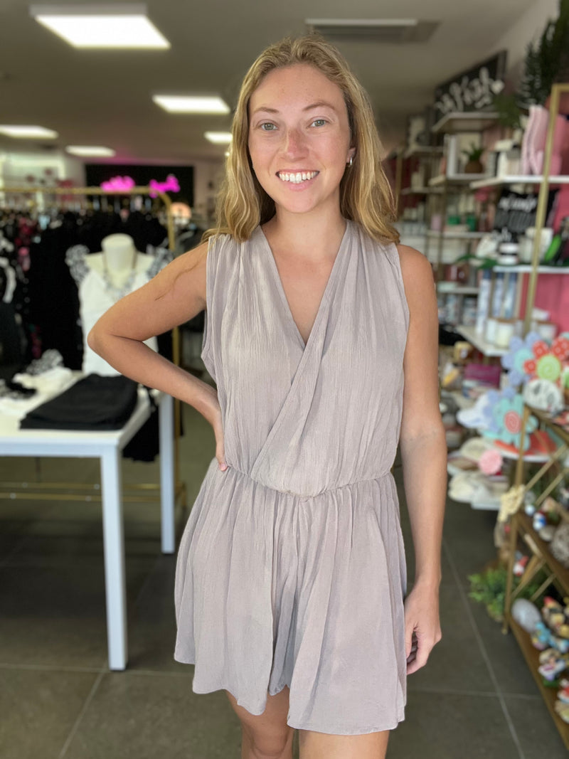 Ash Mocha Draped Romper