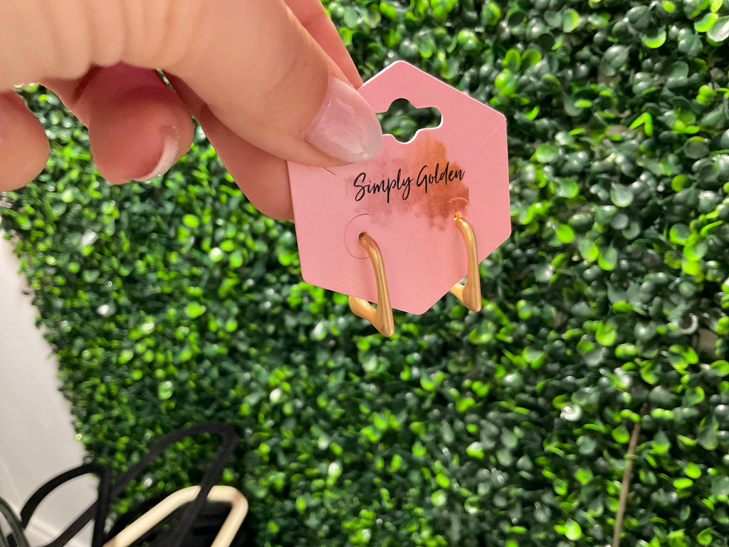 Small matte gold earring
