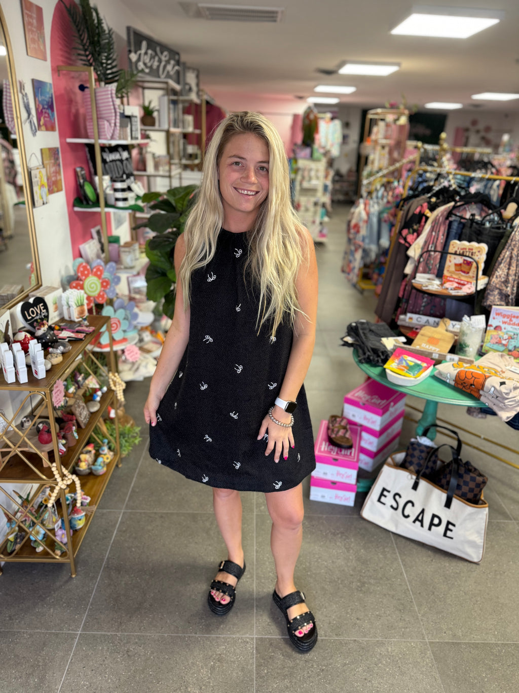 Tweed Embellished Bow Mini Dress