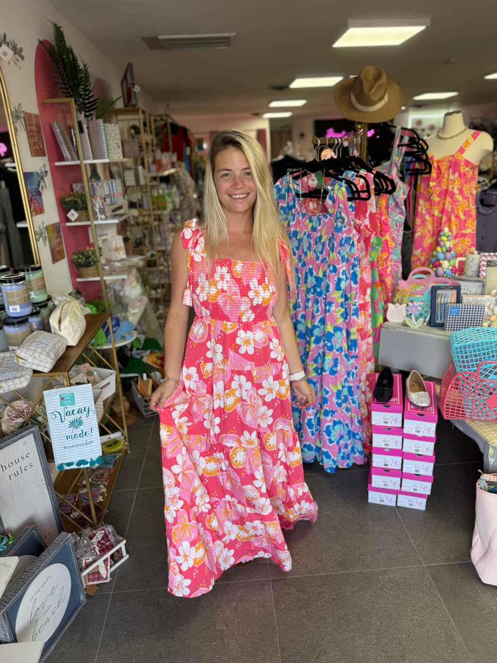 Salem Kiwi Bloom Coral Dress