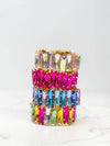 Pink Iridescent Jewel Stretch Bracelets
