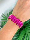 Pink Iridescent Jewel Stretch Bracelets