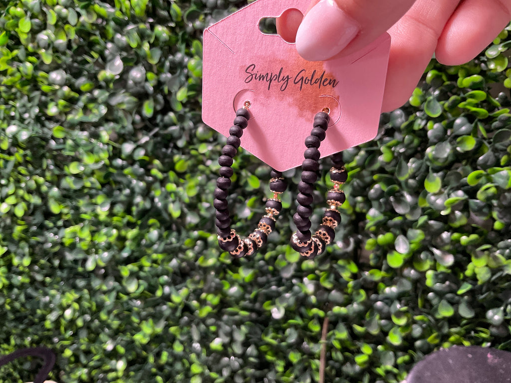 Black beaded earring