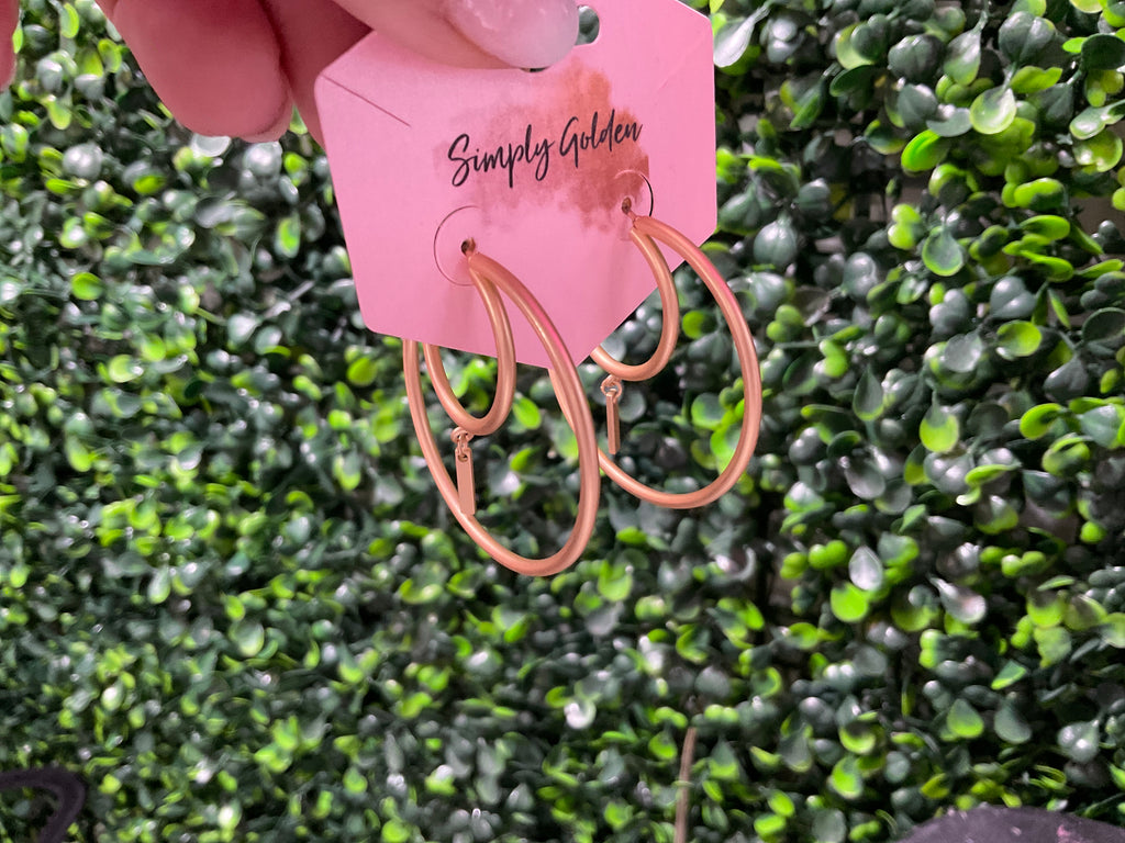 Gold double hoop earring