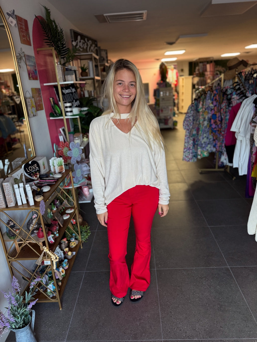 Ivory Textured Choker Top