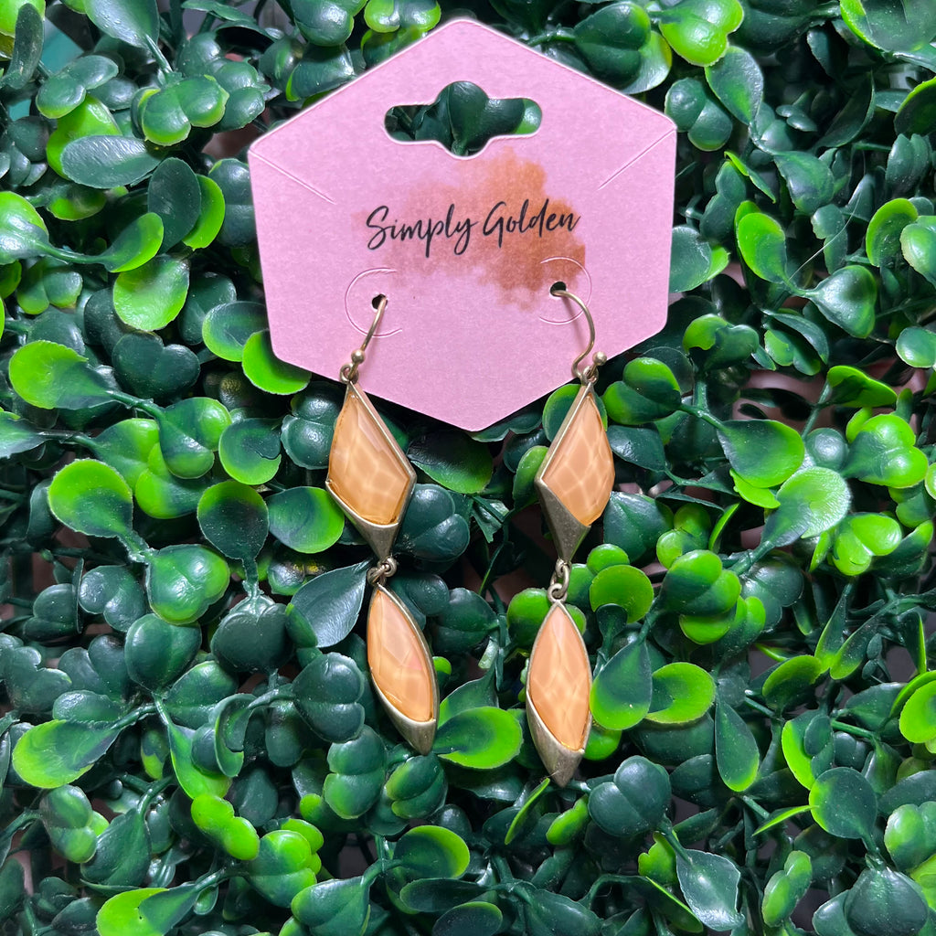 Orange gem drop earrings