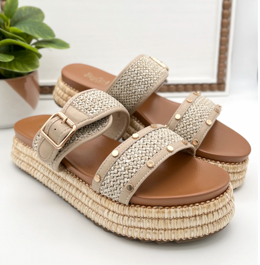 Corkys Walk Of Shame Sandals - Natural Raffia