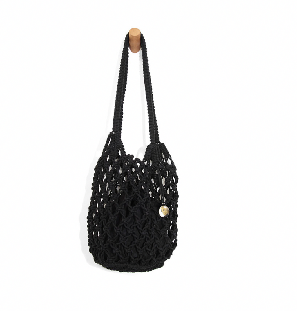 Joy Susan Black Birdie Macrame Crossbody