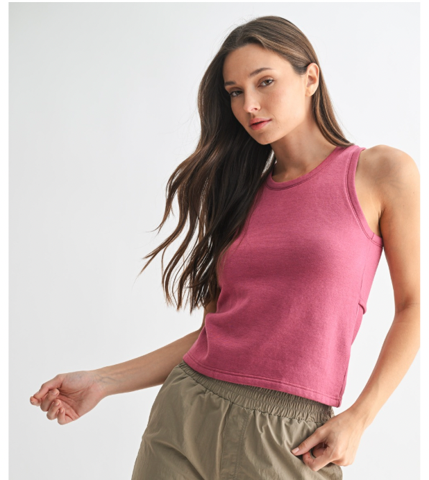 Magenta Keyhole Tank Top