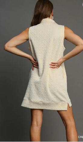 Heart Knit Jacquard Sleeveless Mini Dress