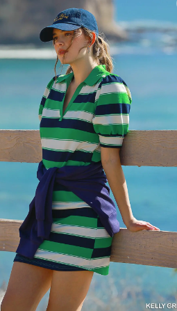 Kelly Green Striped French Terry Dress