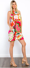 Coral Floral Print Woven Dress
