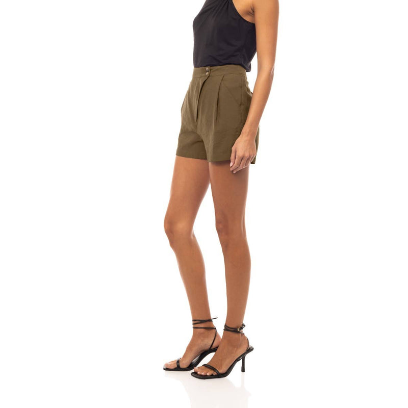 Black Asymmetric Front Shorts