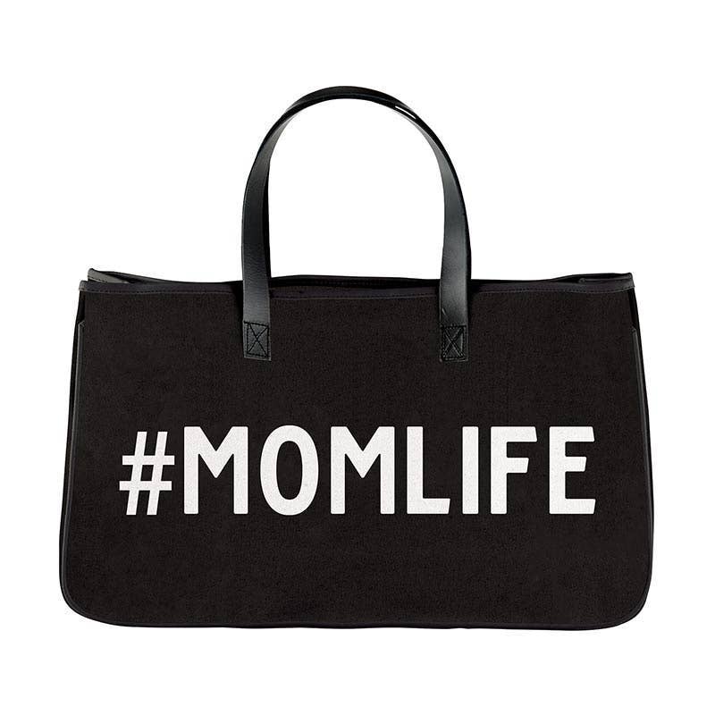 Black Canvas Tote - #MOMLIFE