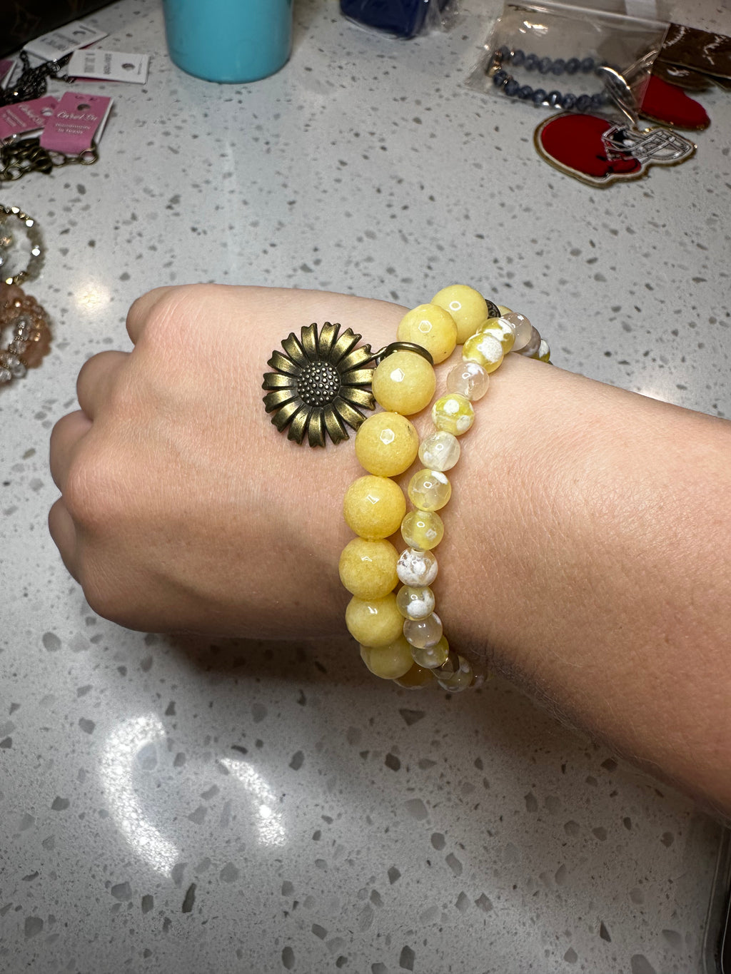 TEXAS Sunflower + Yellow Bracelet (set or seperate)