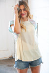 Oatmeal Two Tone Ethnic Outseam Color Block Top