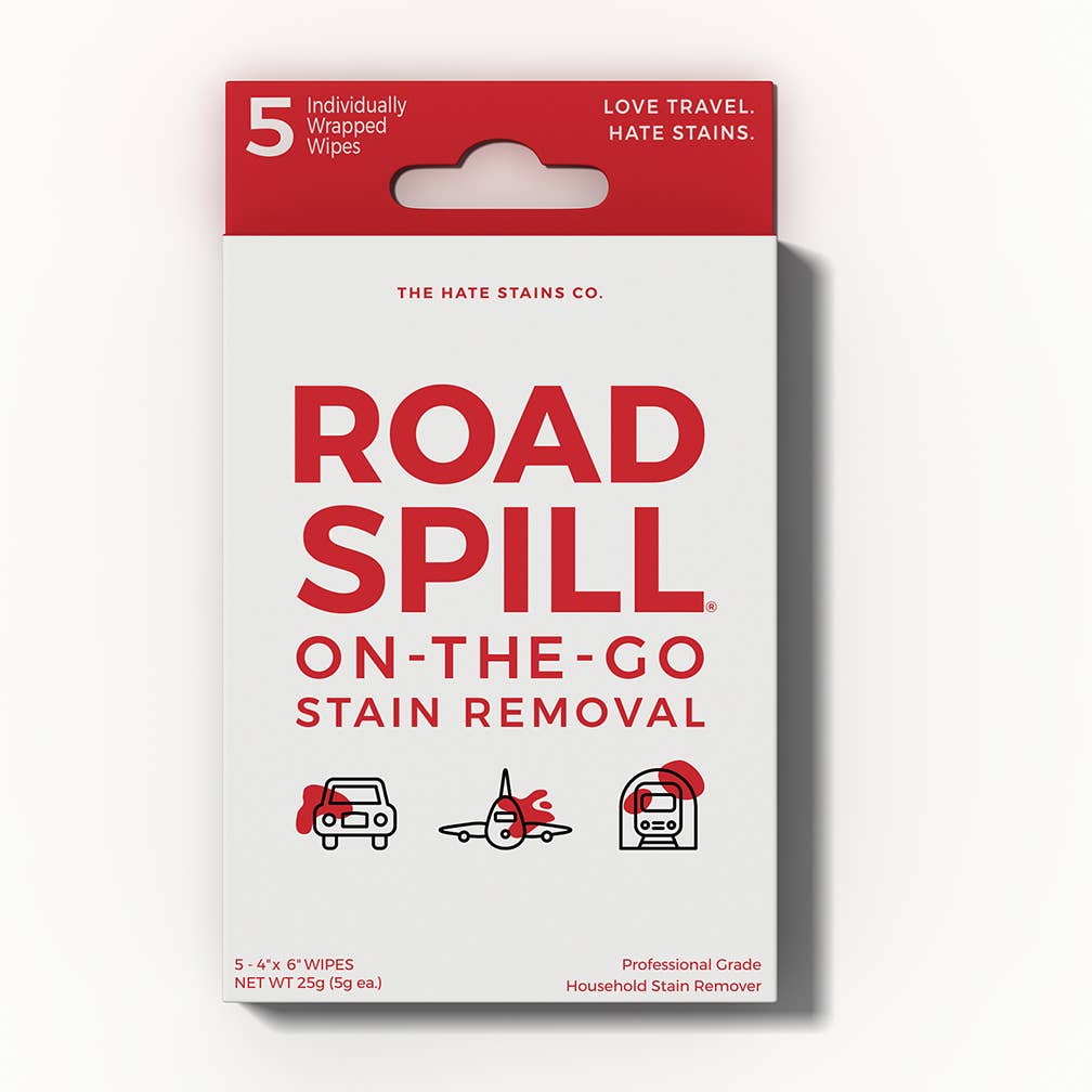 The Hate Stains Co. - Road Spill On-The-Go Stain Removal 5-Pack Wipes
