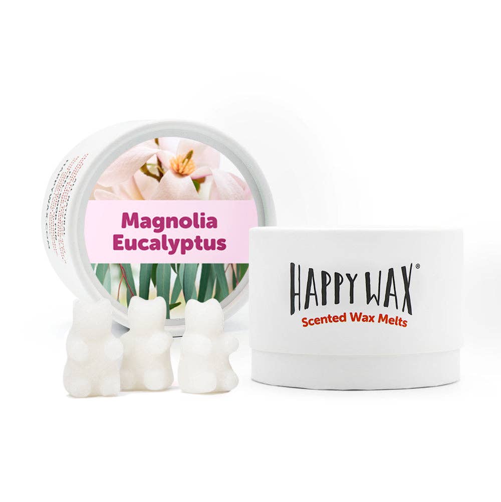 Happy Wax - Magnolia Eucalyptus Wax Melts - Eco Tin 3.6 oz or 8 oz Pouch