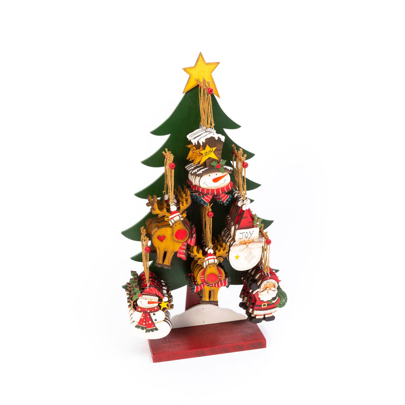 The Gerson Companies - 4.9"H Wood Holiday Ornament w/