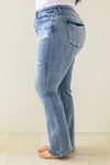 Brecken Hi-Waist Minimal Destroy Bootcut Jeans