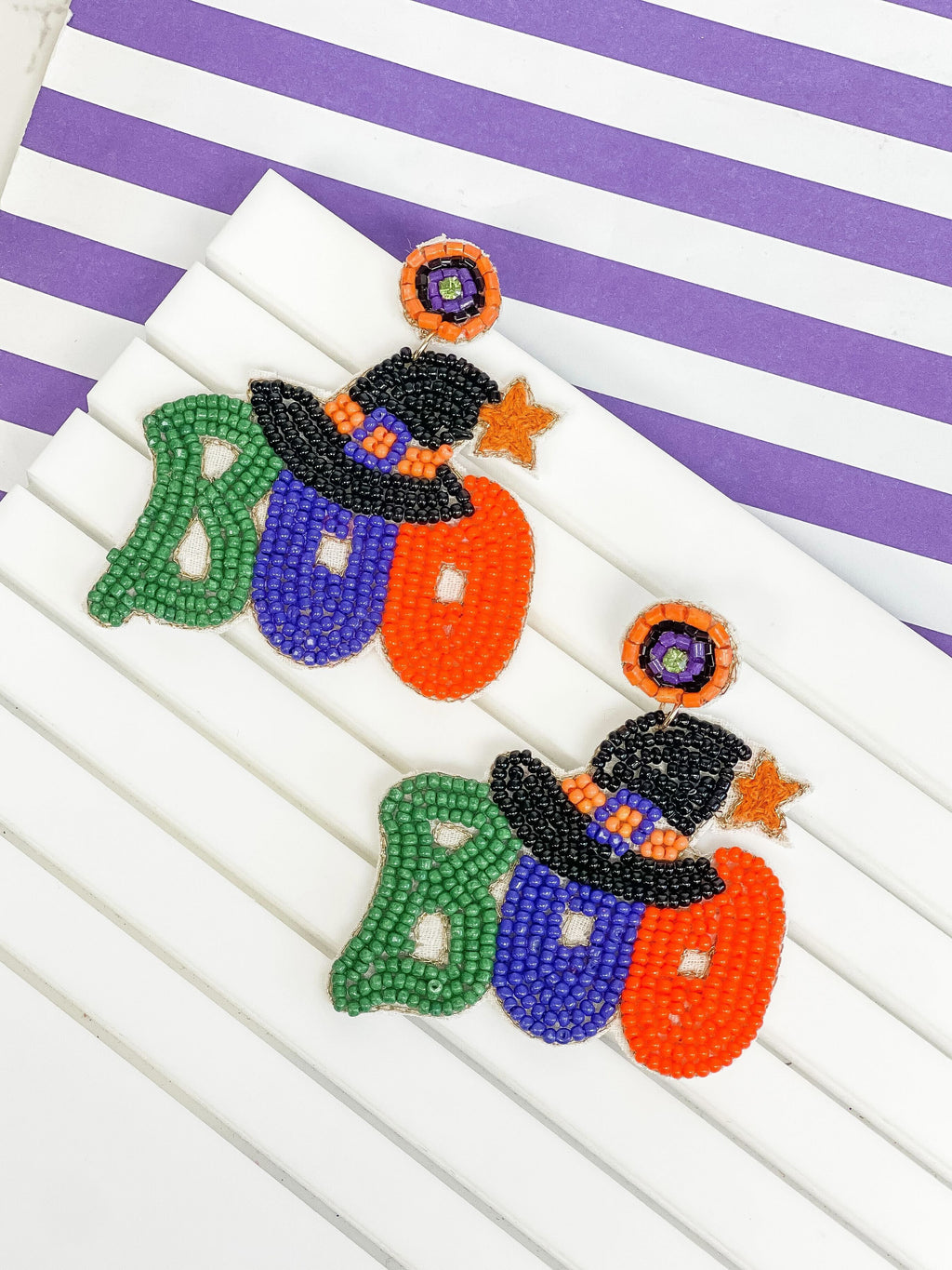 PREORDER: Boo Witchy Halloween Beaded Dangle Earrings