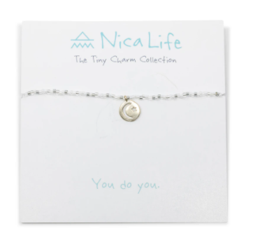 Nica Life Silver & White Moon Necklace