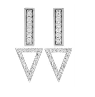 Earring Duo Stud Pave (multiple colors)