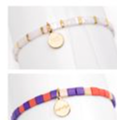 Glass Tile Bead Bracelet (multiple colors)