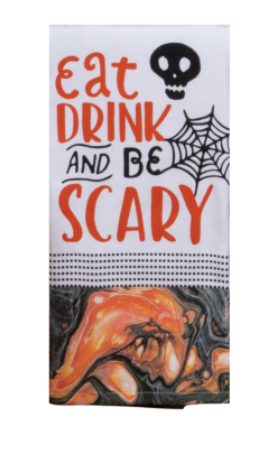 Eat Drink Be Scary Dish towel