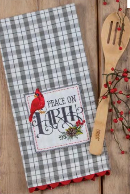 Peace On Earth Embroidered Dish towel