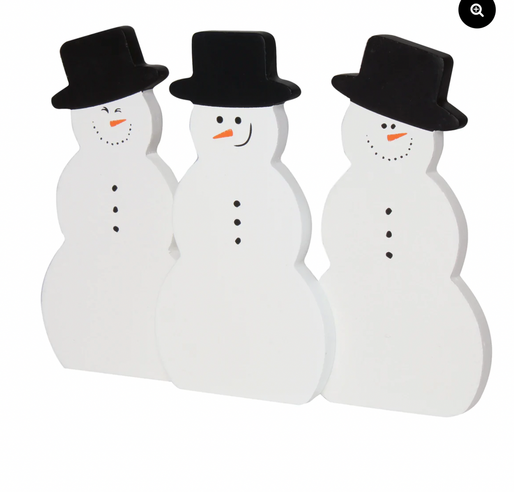 three snowman cutouts