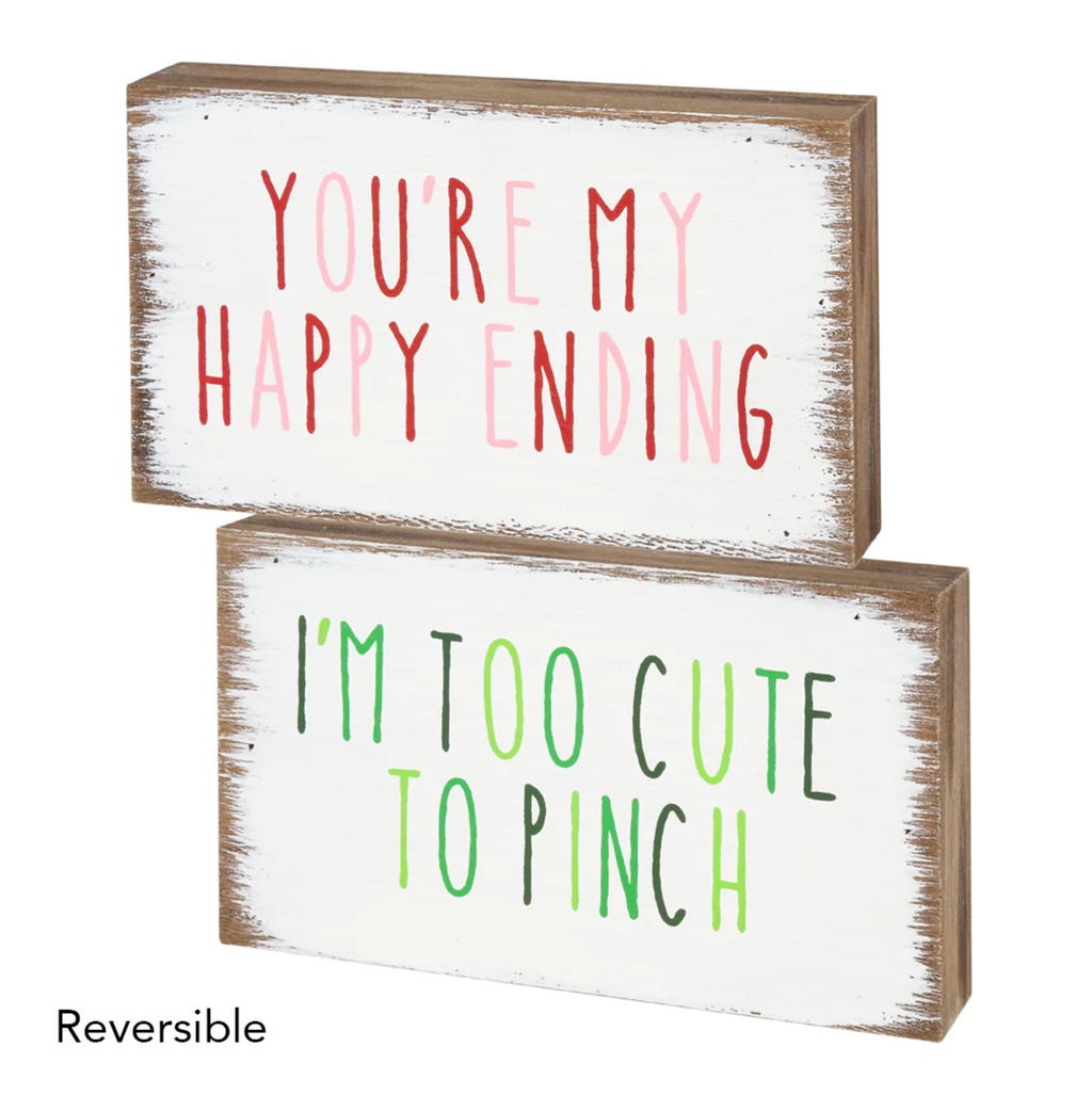 Happy Ending/ Cute to Pink Reversible Sign