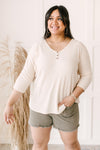 Willow Waffle Knit Top in Beige