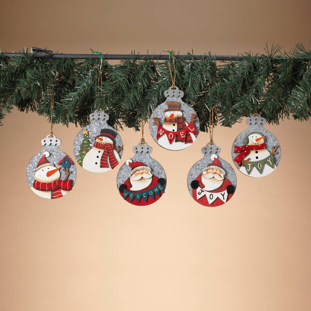 The Gerson Companies - 4.3"H Wood Holiday Ornament w/