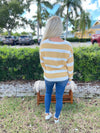 Mustard and white stripe sweater