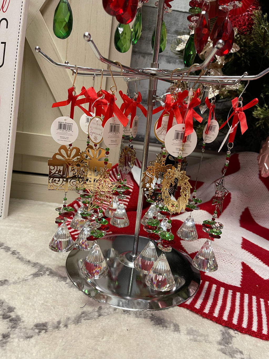 Glass Prism Christmas Ornaments