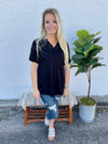 Black Short sleeve top with lace detailing