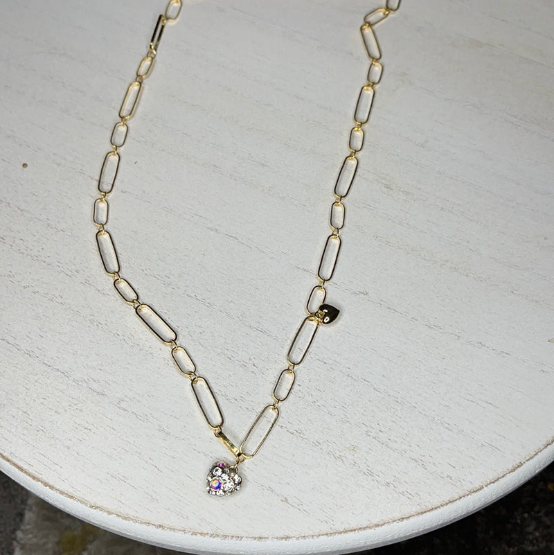 Betty Oh! Gold Paperclip Heart Necklace